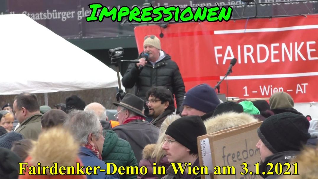 IMPRESSIONEN - Fairdenker-Demo am 3. Jänner 2021 in Wien/Heldenplatz