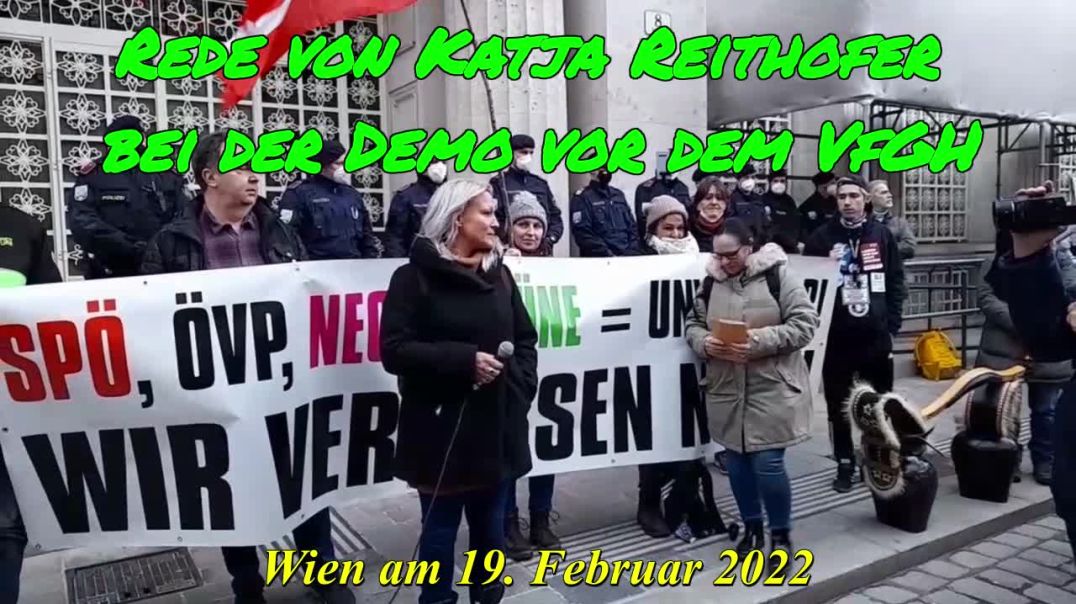 ⁣DEMO vor dem VFGH am 19.2.2022: REDE von KATJA REITHOFER zum „FREEDOM DAY“