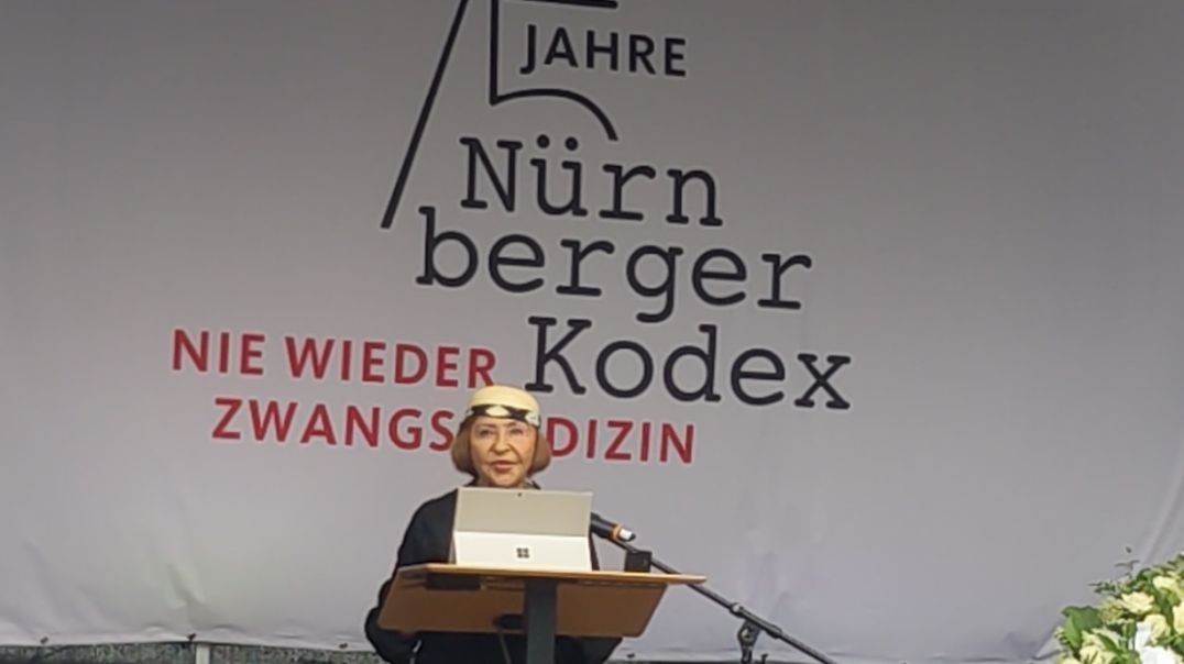 ⁣Gedenkveranstaltung 75 Jahre Nürnberger Kodex Vera Sharav - Wöhrder Wiese Nürnberg 20.08.22