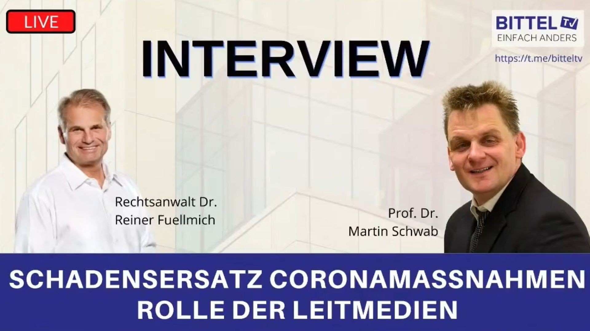 Interview mit Rechtsanwalt Dr. Reiner Fuellmich - Prof. Dr. Martin Schwab - 13.12.20