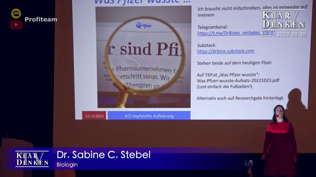 ⁣Was Pfizer wusste - Dr. Sabine C. Stebel