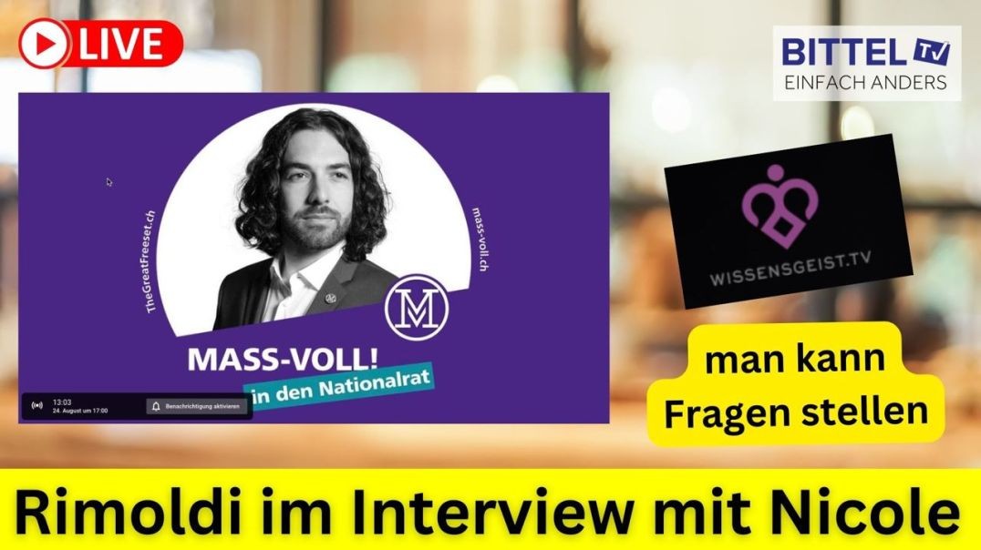 ⁣Rimoldi im Interview mit Nicole - Wissensgeist TV - 24.08.23