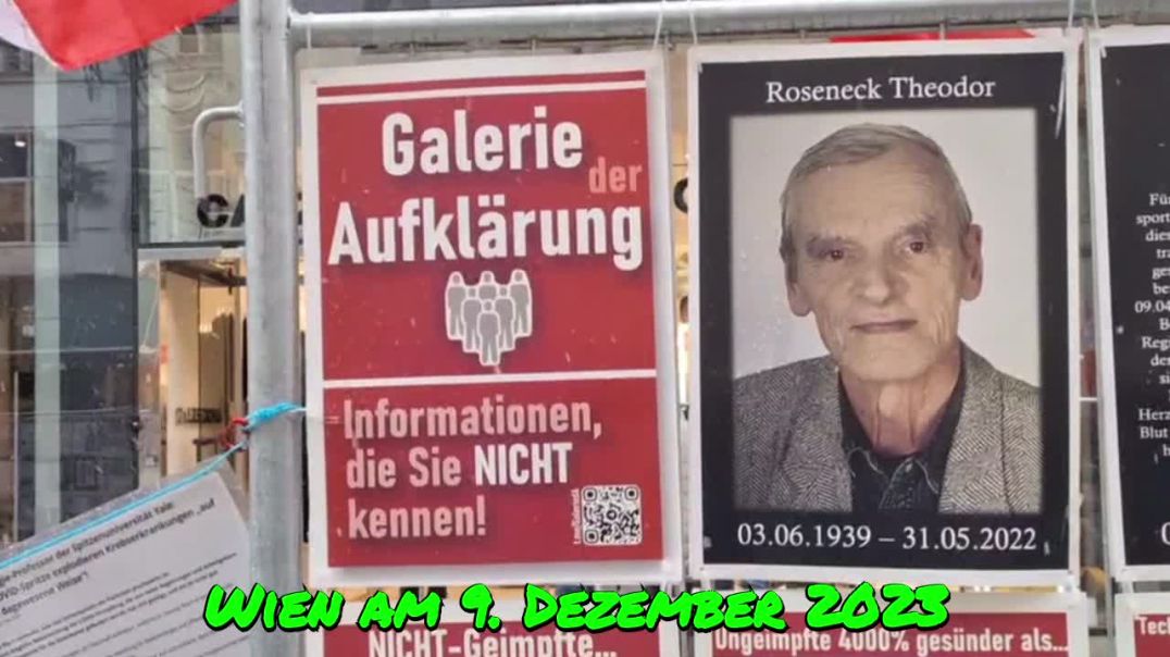⁣„IMPFOPFER-GALERIE DER AUFKLÄRUNG“ in WIEN/Mariahilfer Straße am 9. Dezember 2023