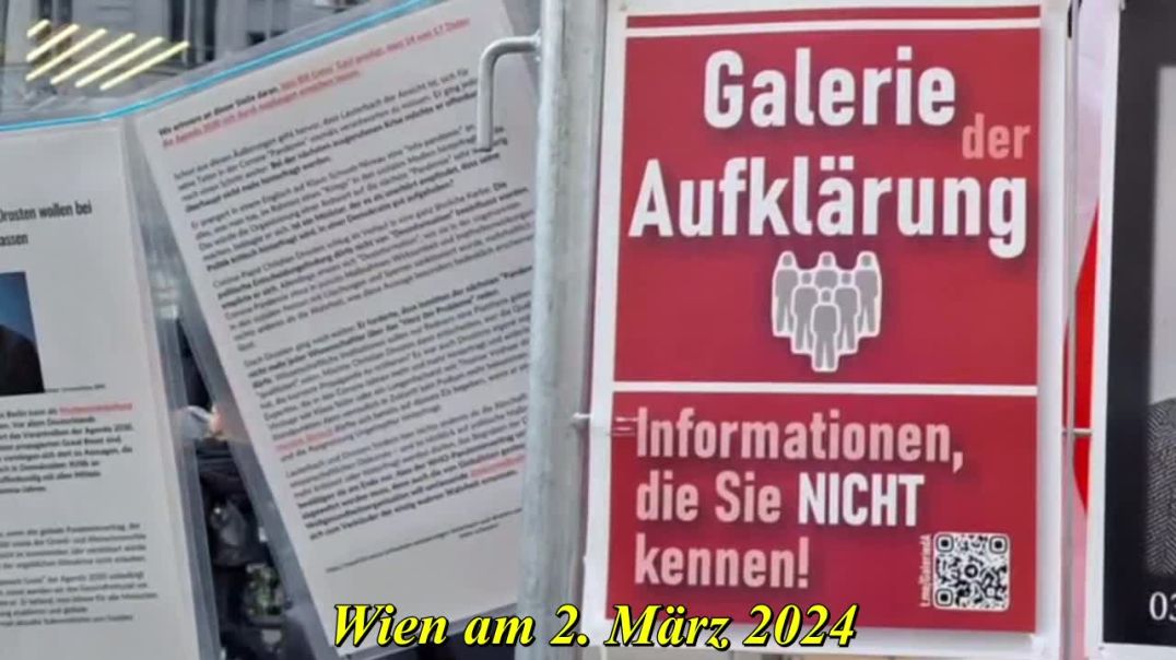 ⁣„IMPFOPFER-GALERIE DER AUFKLÄRUNG“ in WIEN/Mariahilfer Straße am 2. März 2024