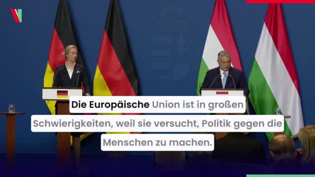 ⁣Pressekonferenz Viktor Orbán &amp;amp; Alice Weidel - AfD